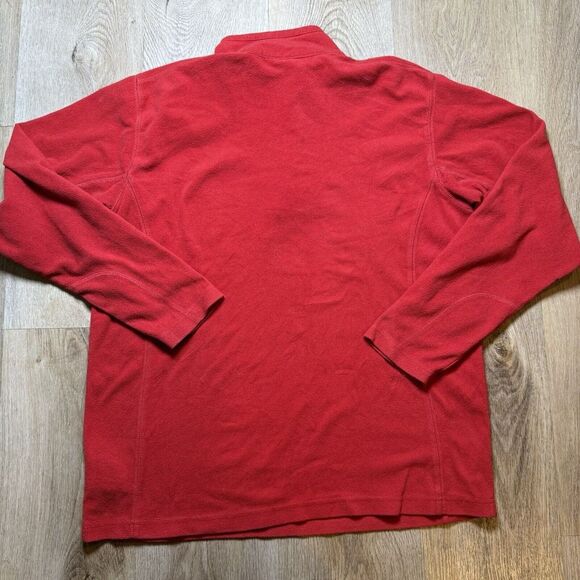 Columbia Mens Small Pullover 1/4 Zip Red Long Sleeve Fleece Sweatshirt Small‎ - Picture 2 of 10